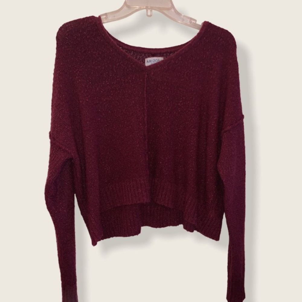 maroon cropped sweater